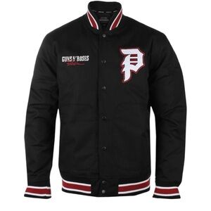 Primitive × Guns N Roses Varsity Jacket NWT Black Skull Cross Streetwear Bomber